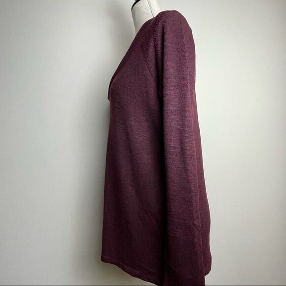 American Eagle Outfitters Solid Maroon Red V Neck Viscose Blend Sweater size M - Picture 8 of 11